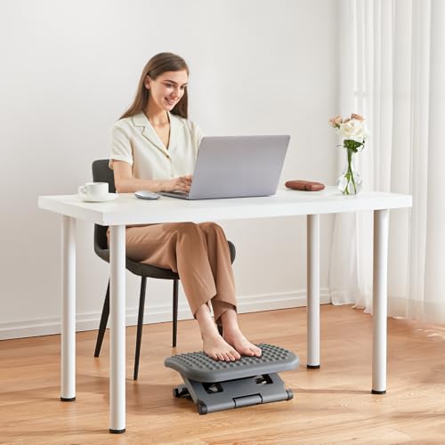HUANUO Adjustable Foot Rest for Under Desk with 3 Height Position, Gray - color: Gray, size: 17.13X13.19 Inch