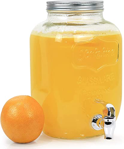 Estilo Glass Drink Dispensers,1 Gallon Beverage Dispenser, Leak-Free Spigot - size: 1 Gallon, style: Single w/o Stand