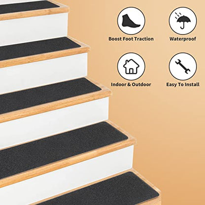 3 Pack Black Anti-Slip Strips 6 Inch x 24 Inch