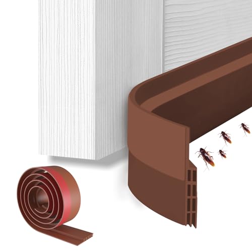 Ohuhu Door Draft Stopper, 1" Wide Adhesive Weather Stripping Seal, 39" - color: Brown, size: 39"L x 2"W