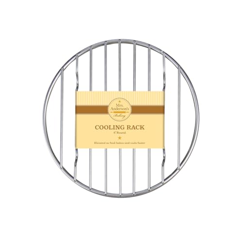 Mrs. Anderson's Baking Professional Round Cooling Rack, Heavy Duty Steel, 6 x 6 x 0.5-Inches - size: Round - 6-Inch