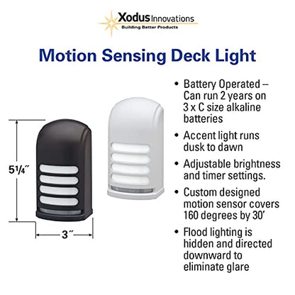 Xodus Battery Operated LED Deck/Stair Light, Motion Sensor, Bronze, 2 Pack - color: Bronze