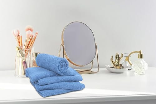 Salon Towels – Pack of 24 (16"x27") 100% Cotton Ring Spun (Not Bleach Proof) Ultra Soft, Highly Absorbent Hand Towels – Bulk for Spa, Gym & Salon (Electric Blue) - color: Electric Blue