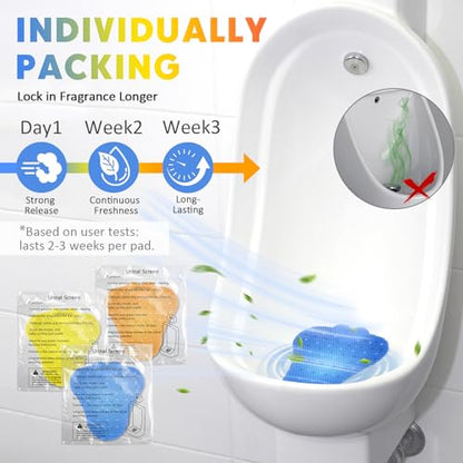 CHONOVO Urinal Screen Deodorizer, 7.2” Urinal Cake 24 Pack with 3 Scent - color: 24 Pack