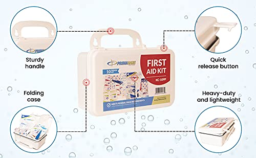 Primacare KC-25PP 25 Person Compact First Aid Kit with 157 Pieces Emergency Medical Supplies, Portable Kits for Home, School and Office, Wall Mount, 10x7x3 inches - size: 25 Person Kit