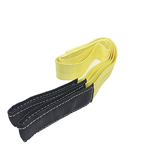 2 inch 6 Feet Lifting Straps, 2 Pack 2 "x6' Lift Sling Straps with Reinforced Loops 18000 Pound Capacity, Yellow