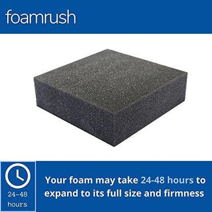 FoamRush 6" x 18" x 36" Charcoal High Density Upholstery Foam Cushion (Upholstery Sheet, Foam Padding, Seat Replacement, Chair Cushion Replacement, Square Foam, Wheelchair Seat Cushion) Made in USA - color: Charcoal Foam, size: 6" x 18" x 36"