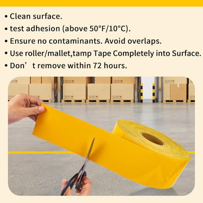 Heavy Duty Indoor&Outdoor Floor&Pavement Marking Tape – Industrial Safety Tape, Peel and Stick, Long Lasting Adhesive, Warehouse & Facility Line Marking(Yellow, 2 Inch x 108 Feet) - size: 2 Inch X 108 Feet