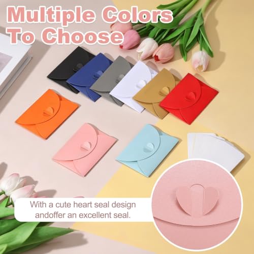 PATIKIL Gift Cards Envelopes (4.1"x 2.8",Pink) Mini Heart Clasp 12PCS - color: Pink