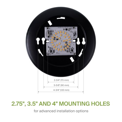 ASD 1 Pack Black LED Disk Lights 6 Inch, 5CCT Flush Mount Ceiling Light - color: Black, size: 1 Pack