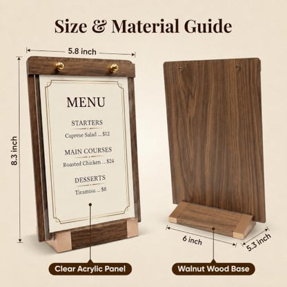 3 Pack 6 x 8 Wood Sign Holders with Slanted Base, Table top Display - size: 6x8, 3 Pack