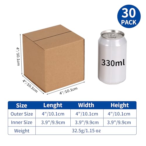CRUGLA 30 Packs 4x4x4 Shipping Boxes for Small Business, Corrugated Cardboard Boxes Bulk for Shipping Packing Mailing - size: 4x4x4 Inch 30 Pack