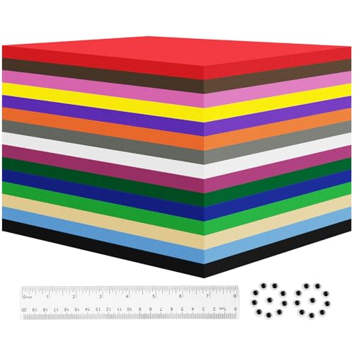 biguphate 120 Pack EVA Foam Sheets, 8x6in, 1mm Craft Foam Paper, 15 Colors - color: 15 MIXCOLOR, size: 120PCS-8x6IN-1MM