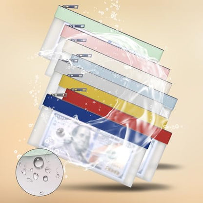 8 Pack Clear Money Envelopes for Cash Money Bag Pouch 7.6x3.7 inch - color: 8 colours