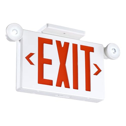 Gruenlich Exit Sign with Emergency Light, Battery Backup, 1 Pack - size: 1-Pack