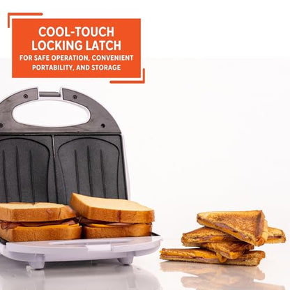 IMUSA 2 Slot Electric Sandwich Maker for Breakfast Nonstick, White - size: 2 Slot, style: Sandwich