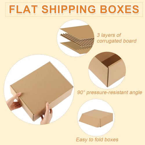 Qilery 100 Pcs 12x9x4'' Shipping Boxes Corrugated - size: 12 x 9 x 4 inches