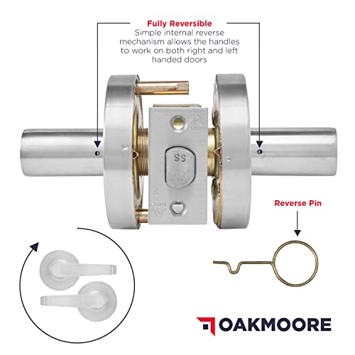 Heavy Duty Commercial Bathroom Door Handle with Lock | Privacy Commercial Door Locks | Grade 2 Restroom Lever | For Offices & Industrial Use | UL CUL & ADA – Nickel Chrome Finish – ANSI A156.2 - size: Privacy (Bathroom)