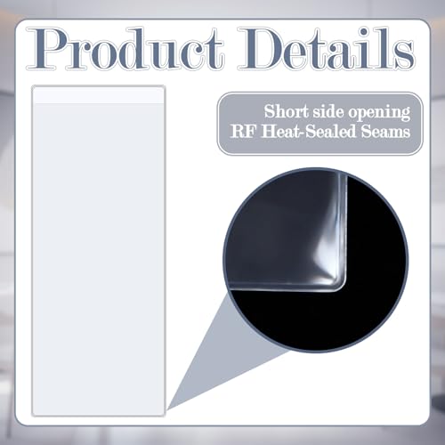 100 Pcs Restaurant Menu Covers Bulk, 4.25" x 11", Clear