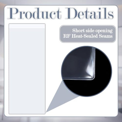 100 Pcs Restaurant Menu Covers Bulk, 4.25" x 11", Clear