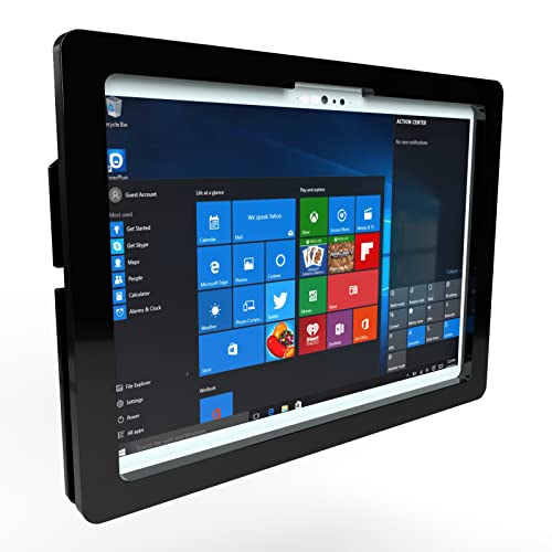 Anti-Theft Acrylic Case with 360 Rotate 180 Swivel Metal Desktop Stand for MS Surface Pro X Tablet (Black) - color: Black, size: Surface Pro X