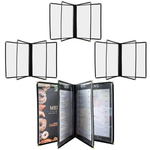 Menu Covers 8.5 x 11 Inch, 4 Pack (4 Page 8 View) - size: 4 Page 8 View