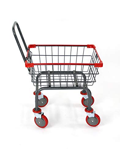 U HANDDLE Grocery & Laundry CART 1.5 Bushel (Gunpowder Metal) Red, Blue Trim (Red) - color: Red