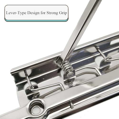 HAHIYO 8 Inch Silver Metal Clipboard Clips - High-Grip Lever Clip, Mountable, 3 Pack - style: LeverType-Silver-8in-3p