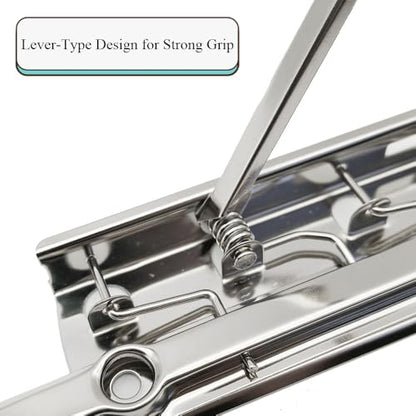 HAHIYO 8 Inch Silver Metal Clipboard Clips - High-Grip Lever Clip, Mountable, 3 Pack - style: LeverType-Silver-8in-3p
