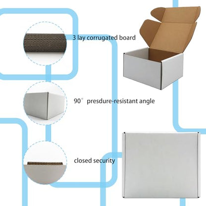 6x5x3 inch White Shipping Boxes 25 Pack,Small Gift Boxes,Bulk of Mailers - size: 6''x5''x3''
