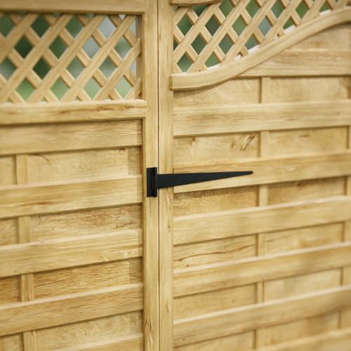 Renovators Supply Manufacturing T Strap Shed Door Hinge 25 1/4 in. Rustic Flush Mount Black Iron Barn Door Shed Hinge with Hardware Pack of 8 - size: Pack of 8
