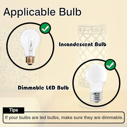 Plug in Dimmer, Upgrade Lamp Dimmer Switch, Timer Dimmers, Slide Control Light Timer for Dimmable Indoor Outdoor String Lights and Incandescent Bulbs, 6 ft Extension Cord, Black
