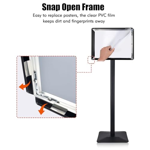 Sign Stand for Display, Ultra Stable Heavy Duty Pedestal Signage Holder - size: 11x17, style: Black
