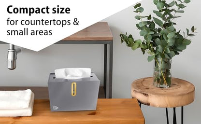 H4N Multifold Paper Towel Dispenser Countertop - Commercial Single Sheet Hand Towel Holder, Compact Acrylic Design for Home, Office, Restaurant Bathrooms - Gray - color: Gray