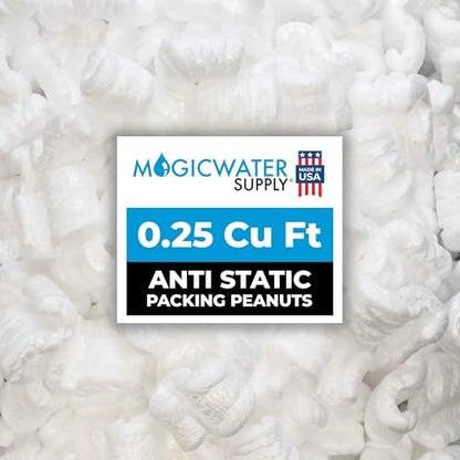 MagicWater Packing Peanuts for Shipping - White - S Shaped - .25 Cu Ft - size: 1/4 Cu Ft