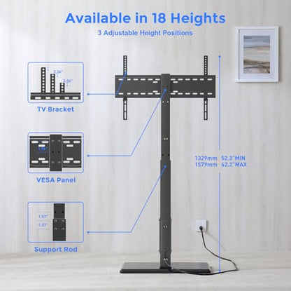 Floor TV Stand with Power Outlet for 32-75 Inch TVs, 110 lbs Capacity - style: TCP01-M-A01