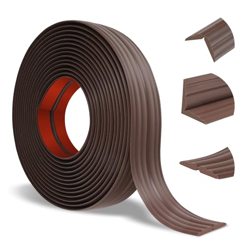 Corner Molding Trim Peel and Stick Wall Corner Protector - color: Brown, size: 0.8 In x 20 Ft