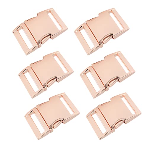 Bytiyar Buckle 6 pcs 3/4 inch(20mm) Quick Side Release Clips Metal Buckles for Straps Webbing Paracord Bracelet Dog Collar Backpack Belt, Rose Gold - color: Rose Gold, size: 3/4 inch