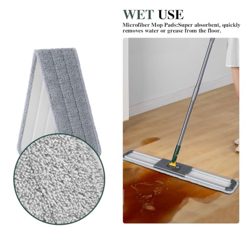 Masthome 36" Commercial Dust Mop,Heavy Duty Wet & Dry Flat Floor Mops - color: Green Large