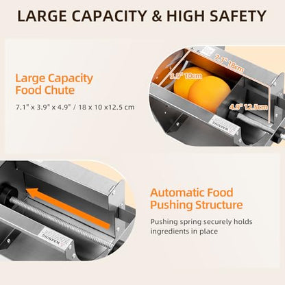 Manual Vegetable Fruit Slicer, Commercial Vegetable Cutter with 0-0.5"/0-13mm Thickness Adjustable, Stainless Steel Veggie Food Slicing Machine for Potatoes Lemons Tomatoes Onions,110V - size: Manual Model