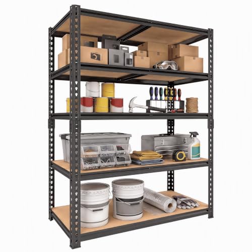 2400LBS Garage Shelving, 28" Wx12 Dx60 H Metal Storage Shelves - size: 60"H × 28"W × 12"D