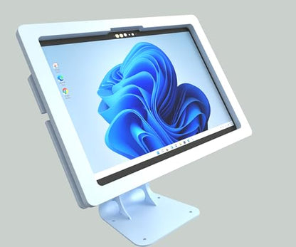 Anti-Theft Acrylic Case with 360 Rotate 180 Swivel Metal Desktop Stand for MS Surface Pro 8/9/10/11 Tablet (White) - color: White, size: Surface Pro 8/9/10/11