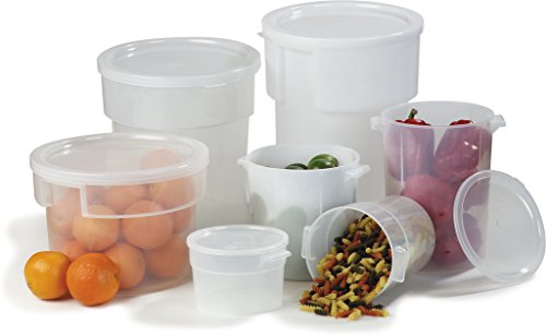 Carlisle FoodService Products Bain Marie Round Food Storage Container for Kitchens, Restaurants, Catering, Plastic, 8 Quarts, Clear, (Pack of 12)