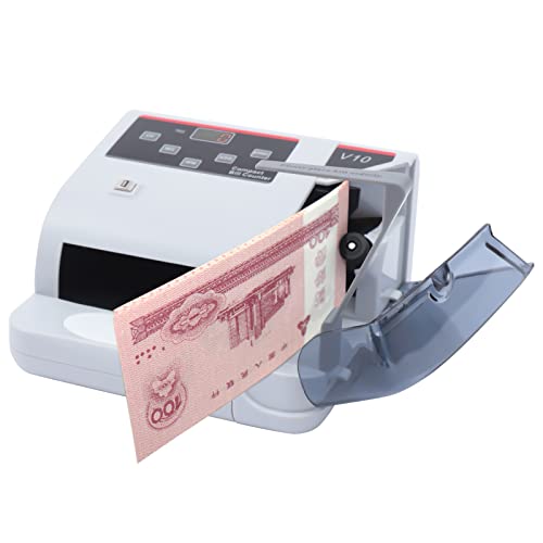 Mini Portable Currency Counter,V10 Bill Counter Multi-Currency Counting Machine with UV/MG/WM Counterfeit Detection 900pcs/min for Banks, Stores,100-240V LCD Display - color: 4w-v10