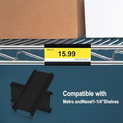 Lenink 30Pcs Wire Shelf Label Holders, Black Plastic Wire Rack Label Holder,Compatible with Metro 1-1/4in Shelves, Label Area 3in Lx1.25in H (Label Paper Insert Included) - color: Black, size: 3in