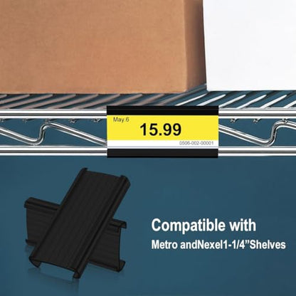 Lenink 30Pcs Wire Shelf Label Holders, Black Plastic Wire Rack Label Holder,Compatible with Metro 1-1/4in Shelves, Label Area 3in Lx1.25in H (Label Paper Insert Included) - color: Black, size: 3in