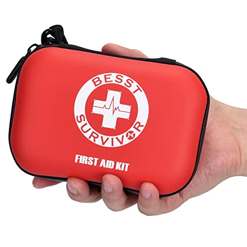 Mini Durable First aid kit -Small Hard Shell Medical Kit for Home, Businesses -Waterproof EVA Emergency First Aid Supplies -Perfect for Boat, Sports, Car, Hiking, First Aid Kit Bag, Survival kit - size: Small