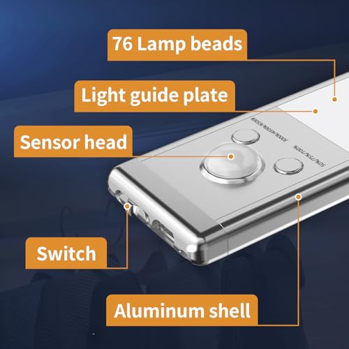 Soul Link 2-Pack 9.5" 76-LED Motion Sensor Under Cabinet Lights, Wireless - size: 9.5inch - 2pack
