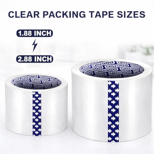 Clear Packing Tape 2.7 MIL Thick - 72 Heavy-Duty Wrapping Tape - 110-Yard Length, 7920 Total Yards 1.88-Inch Wide Strong Adhesive Rolls for Moving, Office Packaging, Storage Organization & Warehouse - size: 72 Rolls, style: Premium (1.88 x 110)