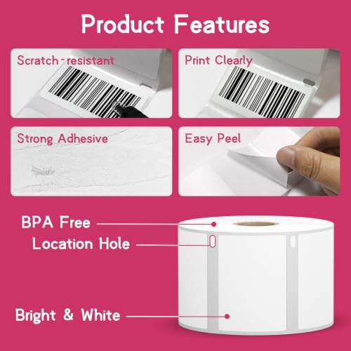 12 Rolls, 12000 Barcodes Labels Replacement for DYMO 30334 1-1/4" x 2-1/4" - size: 2-1/4" x 1-1/4" | 30334-12 Rolls